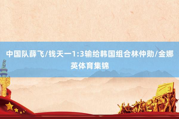 中国队薛飞/钱天一1:3输给韩国组合林仲勋/金娜英体育集锦