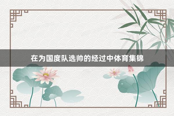 在为国度队选帅的经过中体育集锦