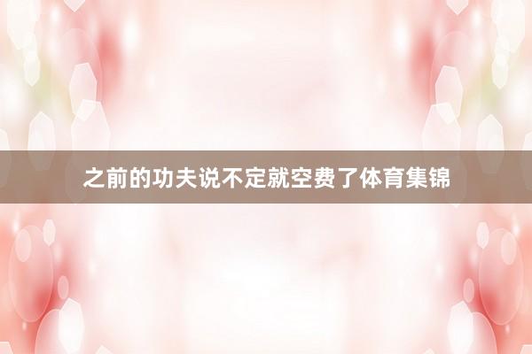 之前的功夫说不定就空费了体育集锦