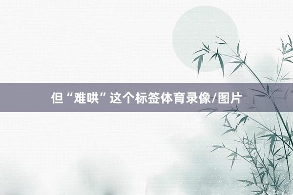 但“难哄”这个标签体育录像/图片